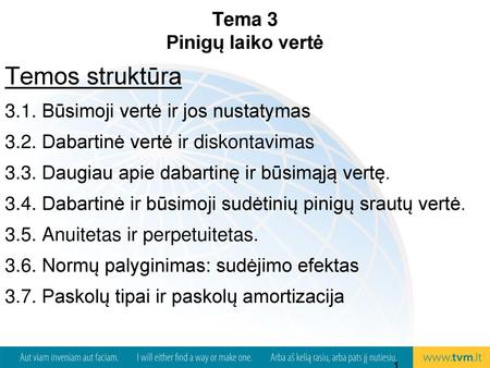 Tema 3 Pinigų laiko vertė
