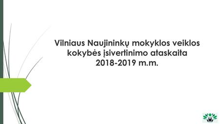 Ataskaitą parengė koordinacinė mokyklos veiklos kokybės įsivertinimo grupė: