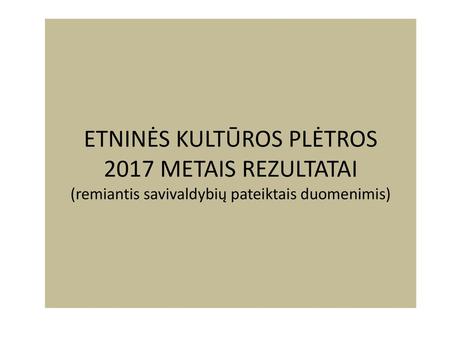 Pagrindiniai tikslai siekti nematerialaus kultūros paveldo išsaugojimo bei etninės kultūros tradicijų tęstinumo siekti Lietuvos etnografinių regionų istorinio.