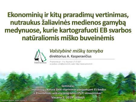 2016.07.28 Ekonominių ir kitų praradimų vertinimas, nutraukus žaliavinės medienos gamybą medynuose, kurie kartografuoti EB svarbos natūraliomis miško buveinėmis.
