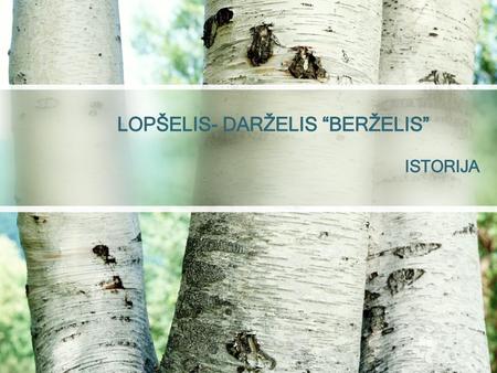 LOPŠELIS- DARŽELIS “BERŽELIS”