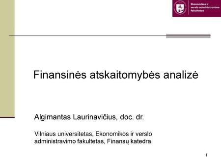 Finansinės atskaitomybės analizė