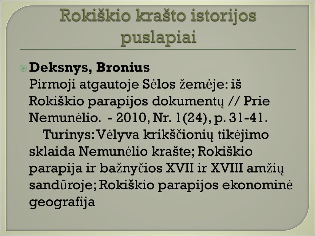Rokiškio krašto istorijos puslapiai