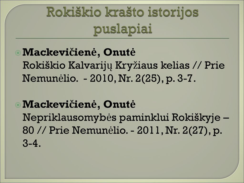 Rokiškio krašto istorijos puslapiai