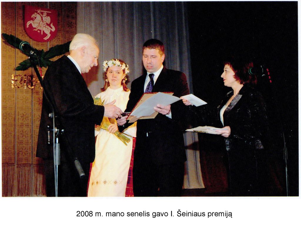 2008 m. mano senelis gavo I. Šeiniaus premiją