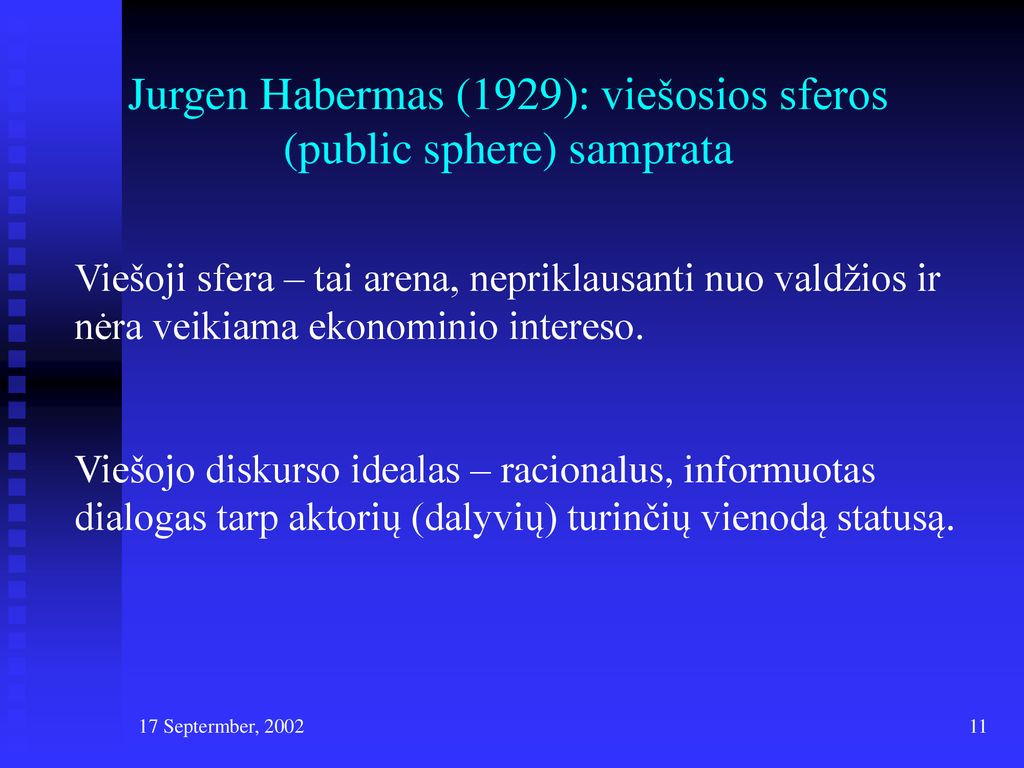 Jurgen Habermas (1929): viešosios sferos (public sphere) samprata