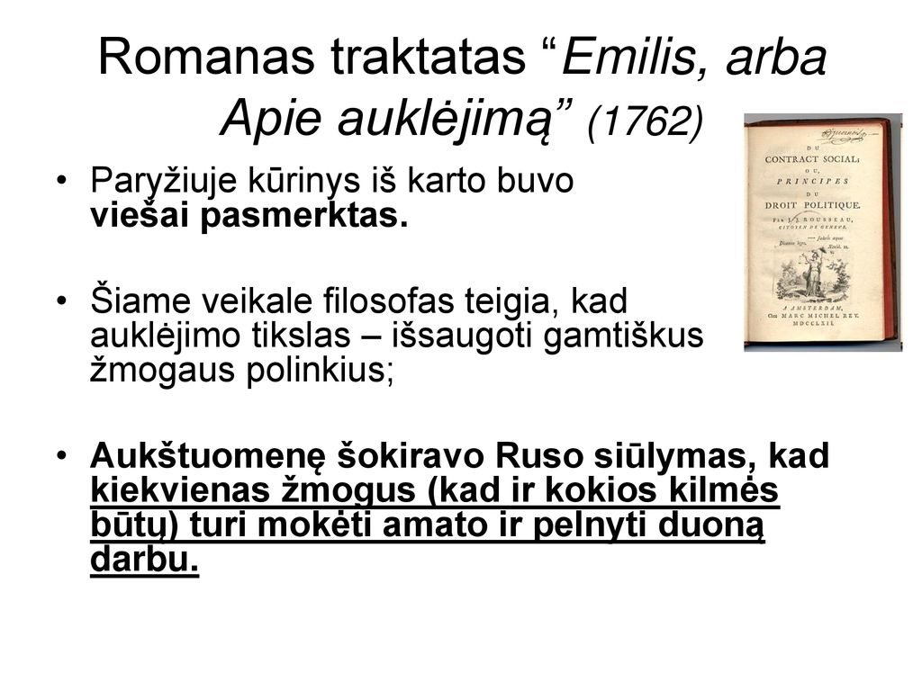 Romanas traktatas Emilis, arba Apie auklėjimą (1762)