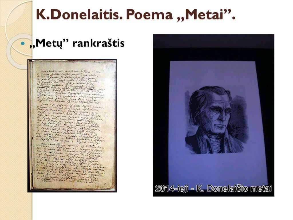 K.Donelaitis. Poema ,,Metai .
