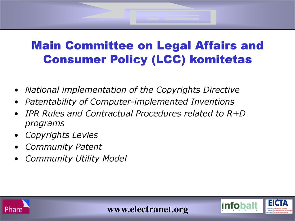 Main Committee on Legal Affairs and Consumer Policy (LCC) komitetas