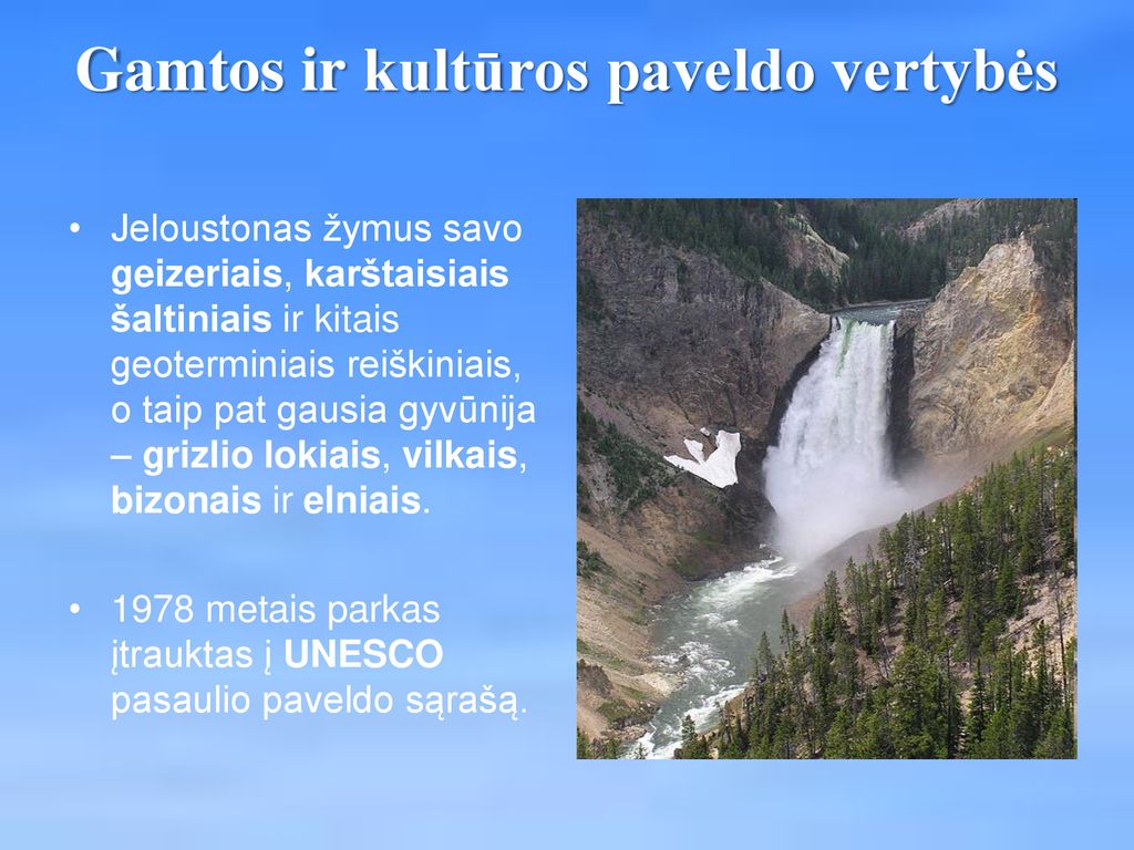 Jeloustono Nacionalinis Parkas - Ppt Atsisiųsti