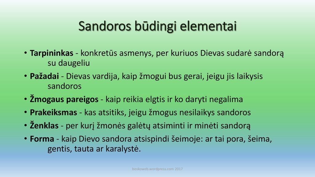Sandoros būdingi elementai