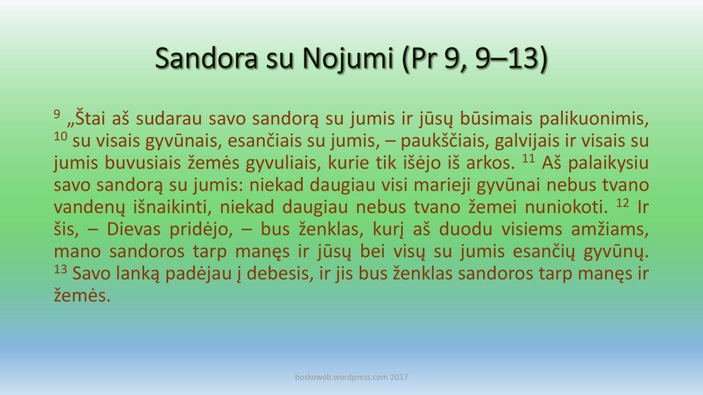 Sandora su Nojumi (Pr 9, 9–13)