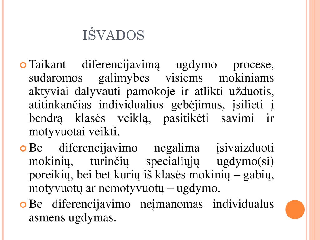 Ugdymo Turinio Individualizavimas Ir Diferencijavimas SUP Mokiniams ...