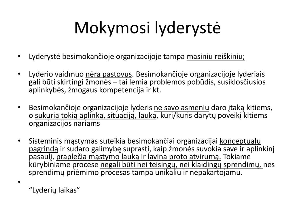 Ar Pedagogas – Mokymosi Lyderis? - Ppt Atsisiųsti