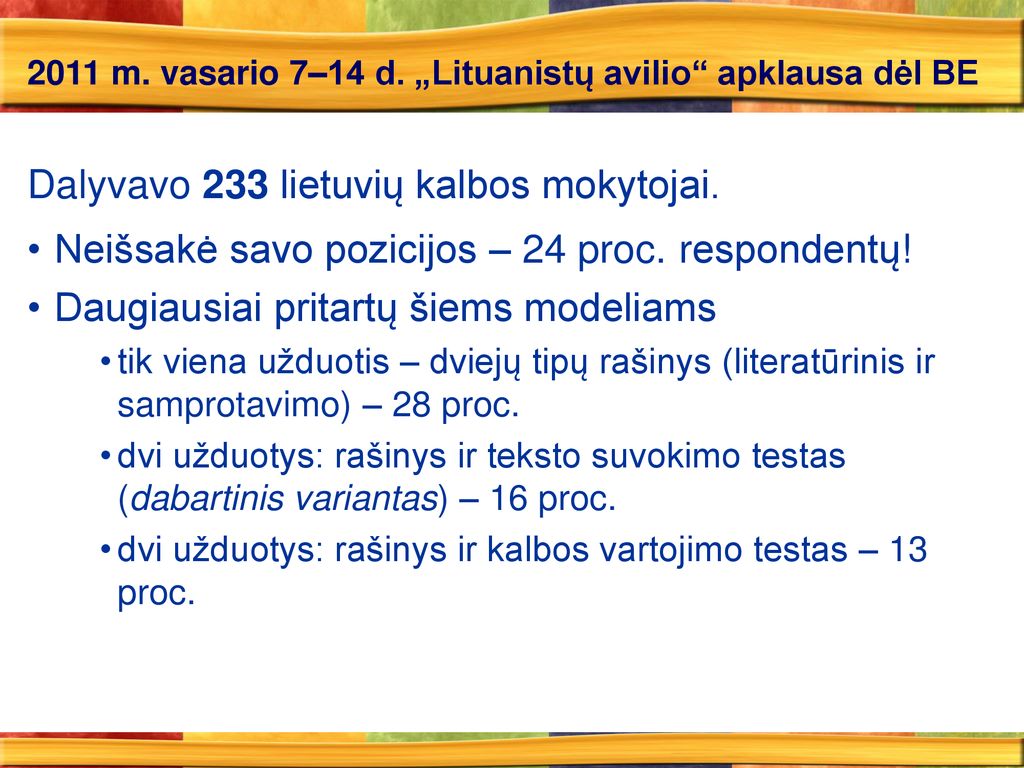 2011 m. vasario 7–14 d. „Lituanistų avilio apklausa dėl BE