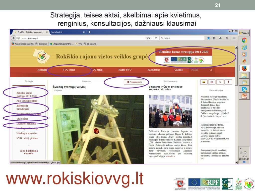 Strategija, teisės aktai, skelbimai apie kvietimus, renginius, konsultacijos, dažniausi klausimai