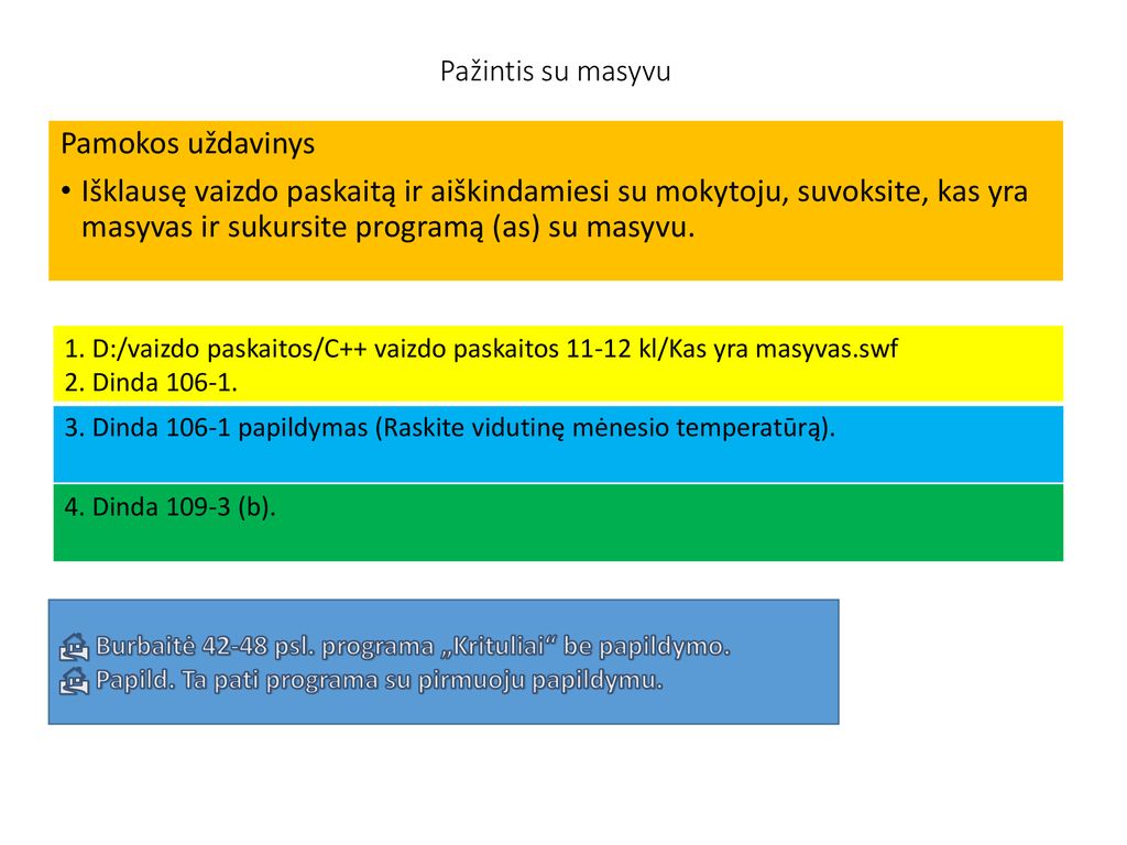 Pamokų Temos, Uždaviniai Ir Veikla - Ppt Atsisiųsti