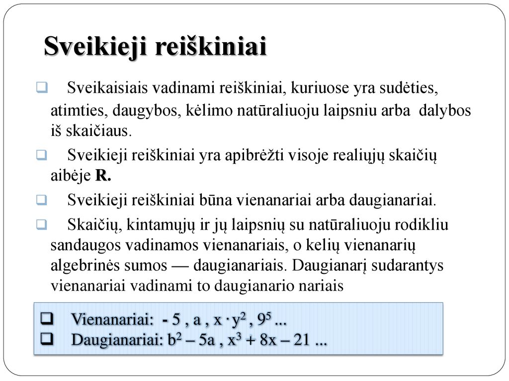 Matematika „Reiškinių Pertvarkymai” - Ppt Atsisiųsti