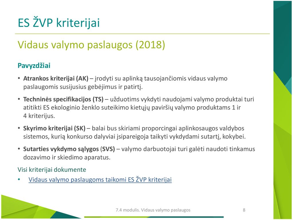 ŽVP Mokymo Priemonių Rinkinys 7.4. Vidaus Valymo Paslaugos - Ppt Atsisiųsti