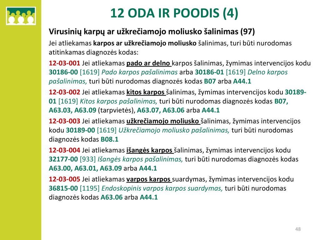 12 ODA IR POODIS (4) Virusinių karpų ar užkrečiamojo moliusko šalinimas (97)