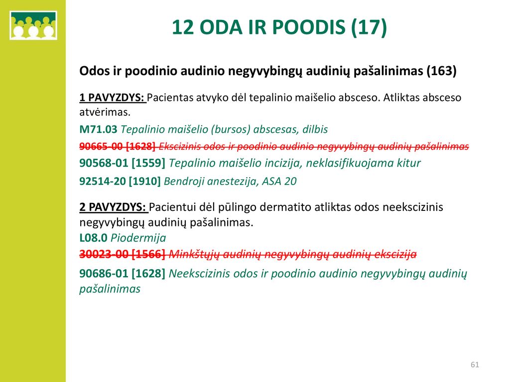 12 ODA IR POODIS (17) Odos ir poodinio audinio negyvybingų audinių pašalinimas (163)