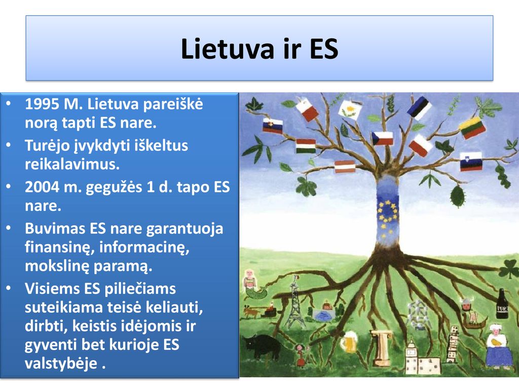 Lietuva ir ES 1995 M. Lietuva pareiškė norą tapti ES nare.